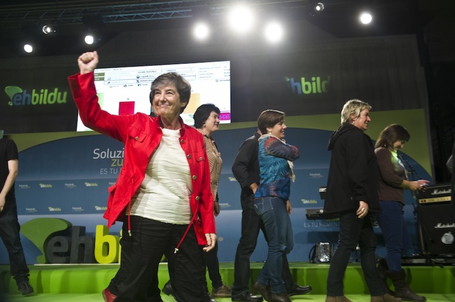 Laura Mintegi EH Bilduko lehendakarigaia zen koalizioak lortu dituen emaitzekin. (Luis JAUREGIALZTO/ARGAZKI PRESS)