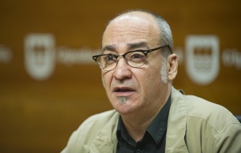 Martin Garitano ha comparecido en Donostia para valorar los resultados electorales. (Andoni CANELLADA/ARGAZKI PRESS)