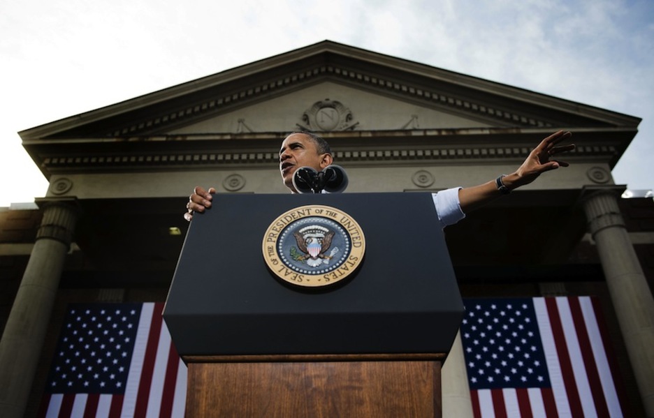 Obama en un miting en Nashua, New Hampshire. (Jim WATSON/AFP PHOTO) Obama en un miting en Nashua, New Hampshire. (Jim WATSON/AFP PHOTO)