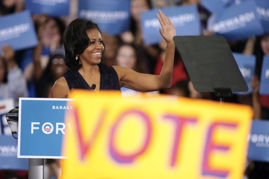 Michelle Obama, parte fundamental de la campaña del candidato demócrata. (John GURZKINSKI/AFP PHOTO) Michelle Obama, parte fundamental de la campaña del candidato demócrata. (John GURZKINSKI/AFP PHOTO)