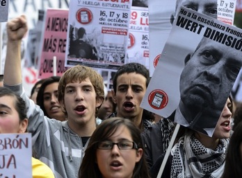 Manifestación en Madrid en contra de la reforma educativa de Wert. (Javier SORIANO/AFP PHOTO)
