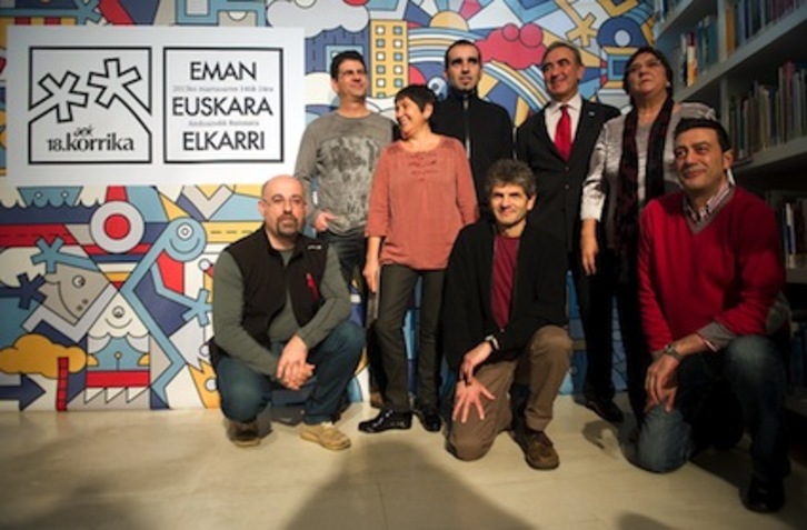 Korrikako arduradunek Bilbon eman dituzte hurrengo edizioaren zehaztasunak. (Marisol RAMIREZ/ARGAZKI PRESS)