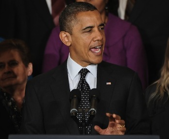 Barack Obama, en su primer discurso después de ser reelegido como presidente de los Estados Unidos. (Nicholas KAMM/AFP)
