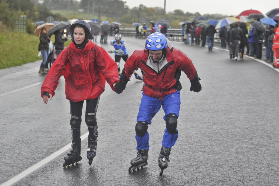 Algunos participantes han completado el recorrido en patines. (Lander F. ARROIABE / ARGAZKI PRESS)