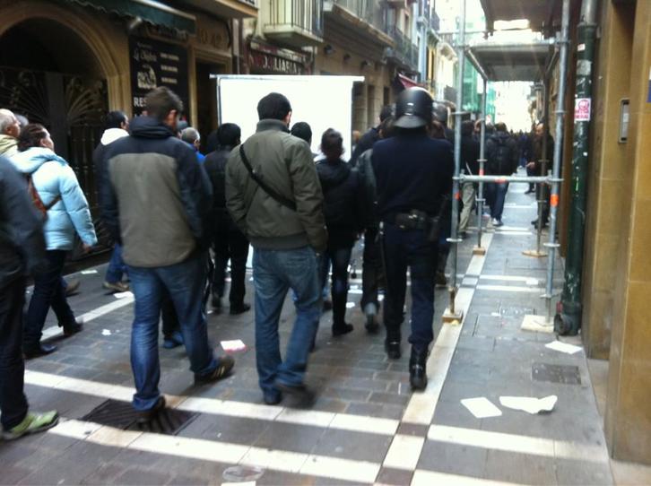Marcha matinal en Iruñea. Fotografía difundida por @Hordago_org
