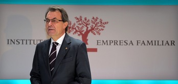 Artur Mas, durante la inauguración de un congreso el lunes pasado. (Lluis GENE/AFP)