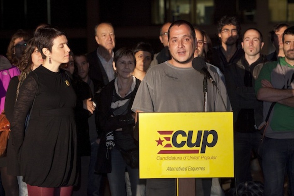 El candidato de la CUP-AE, David Fernández, durante un acto de campaña. (CUP)