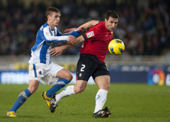 Los rojillos, durante su útlima visita a Anoeta, el pasado mes de enero. (Juan Carlos RUIZ/ARGAZKI PRESS)