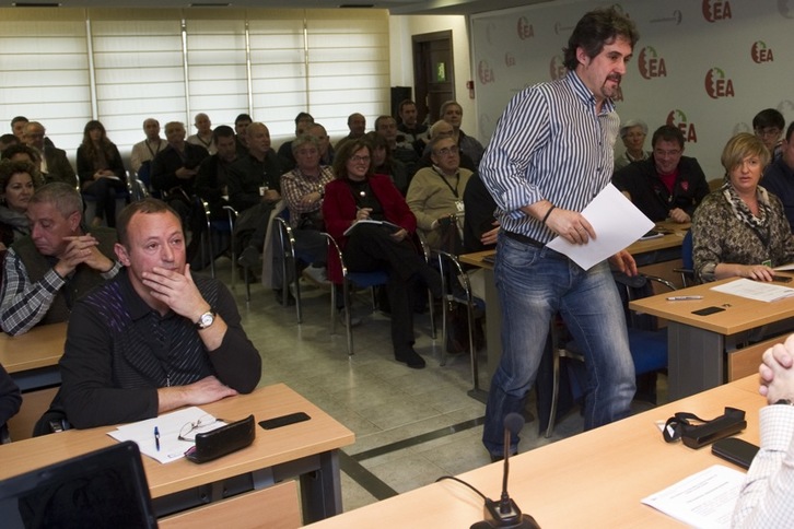 Pello Urizar ha valorado la actualidad política en la Asamblea Nacional de EA. (Juanan RUIZ/ARGAZKI PRESS)