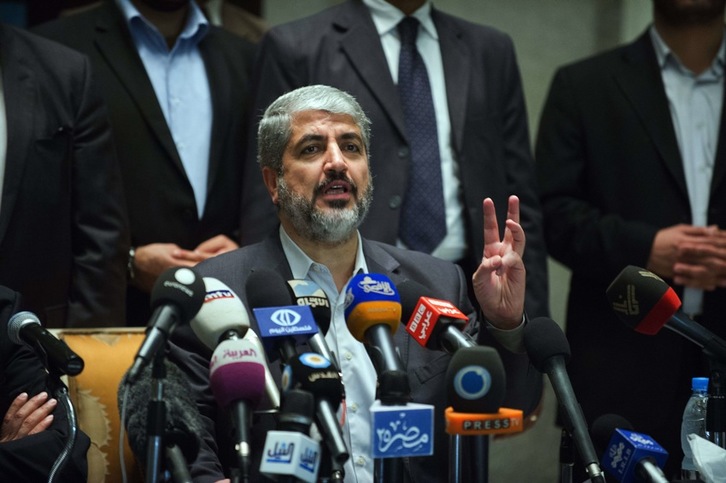 Khaled Meshaal, el pasado día 21 en una comparecencia en El Cairo. (Gianluigi GUERCIA/AFP) 