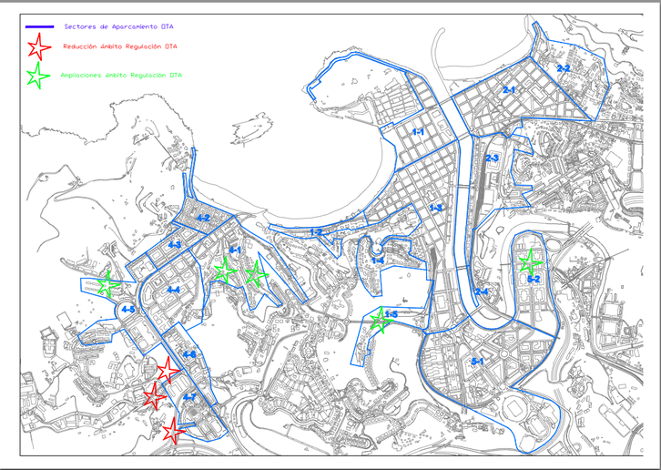 TAO ordenantzaren mapa berria. Donostiako UDALA (Donostia.org)