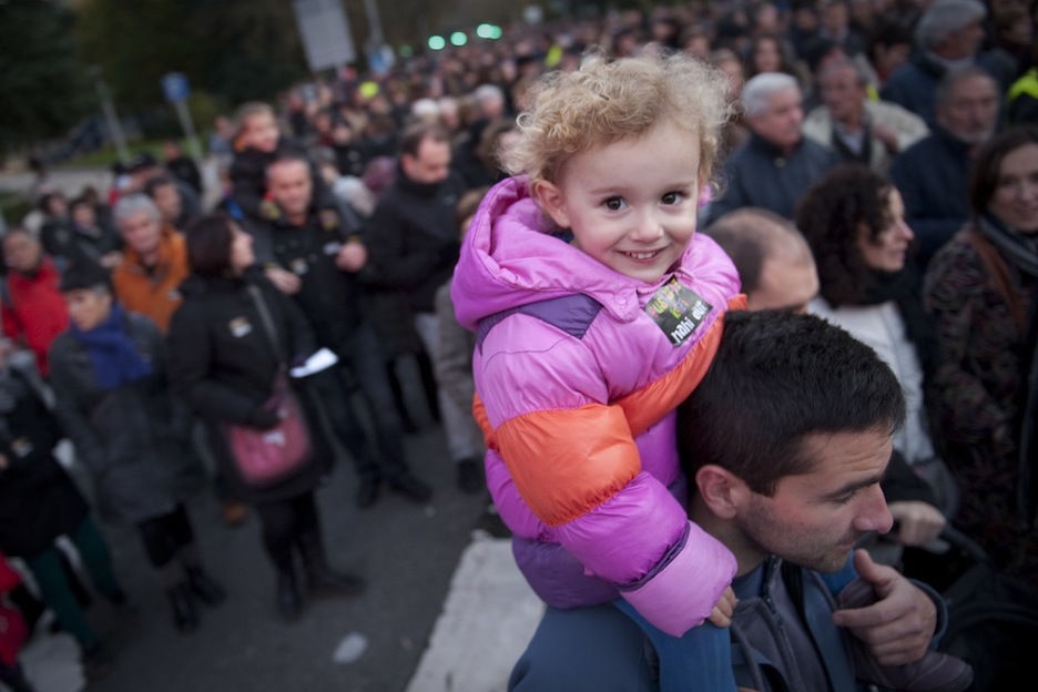 Txikienek ere parte hartu dute familia giroan joan den mobilizazioan. Gari GARAIALDE / ARGAZKI PRESS Txikienek ere parte hartu dute familia giroan joan den mobilizazioan. Gari GARAIALDE / ARGAZKI PRESS