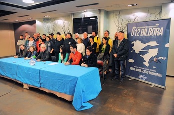 Herrira mugimenduak Bilbon eman duen prentsaurrekoaren irudia. (ARGAZKI PRESS)