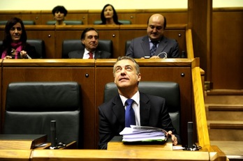 El líder del PNV, Iñigo Urkullu, en el Parlamento de Gasteiz. (Juanan RUIZ/ARGAZKI PRESS)