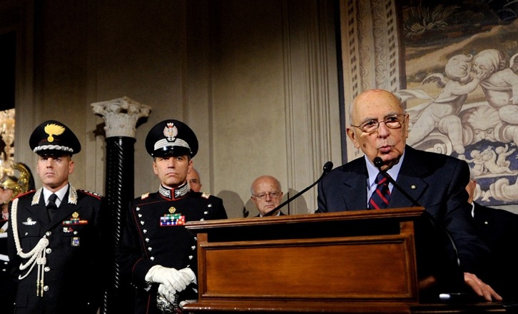 El presidente de Italia, Giorgio Napolitano, ha anunciado la disolución del Parlamento y Senado. (Tiziana FABI/AFP)