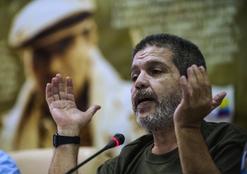 Marco León Calarcá, delegado de las FARC en la mesa de conversaciones de La Habana. (Yamil LAGE/AFP PHOTO)