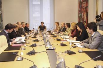 Imagen de la reunión de la Junta de Portavoces. (PARLAMENTO DE GASTEIZ)
