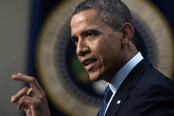 El presidente de los Estados Unidos, Barack Obama, durante unas declaraciones sobre el «abismo fiscal». (Brendan SMIALOWSKI/AFP)