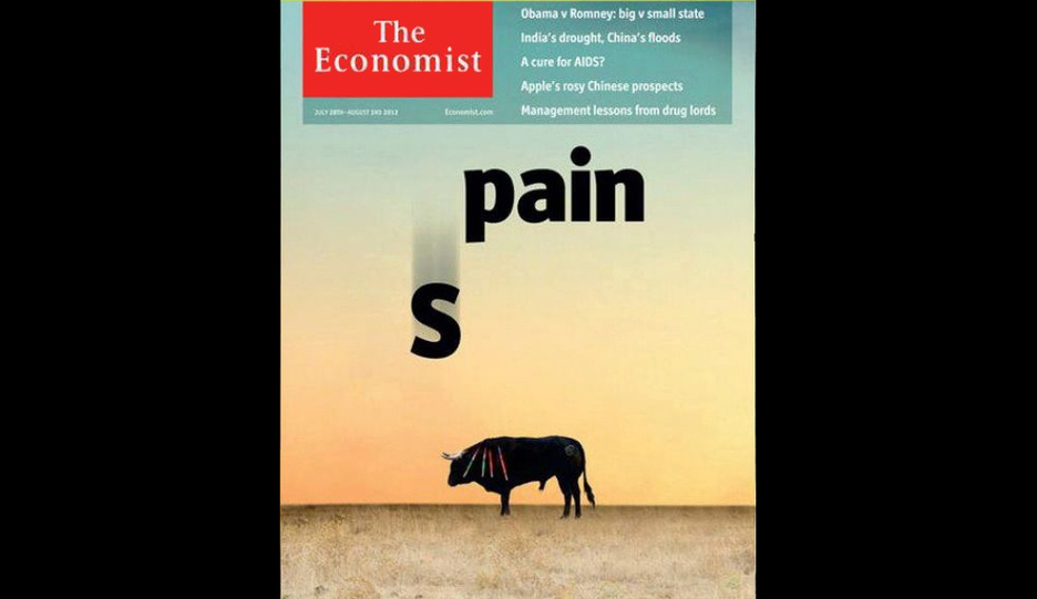 Portada de ‘The Economist’ en la que ‘Spain’ se convierte en ‘pain’, dolor en inglés.