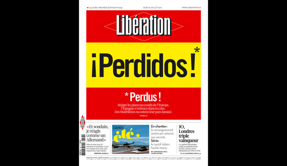 Portada del ‘Libération’ francés del 26 de julio de 2012.