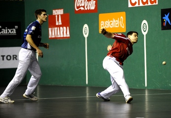 Beroiz eta Zabaleta gaurko partidan. (Juanan RUIZ / ARGAZKI PRESS)