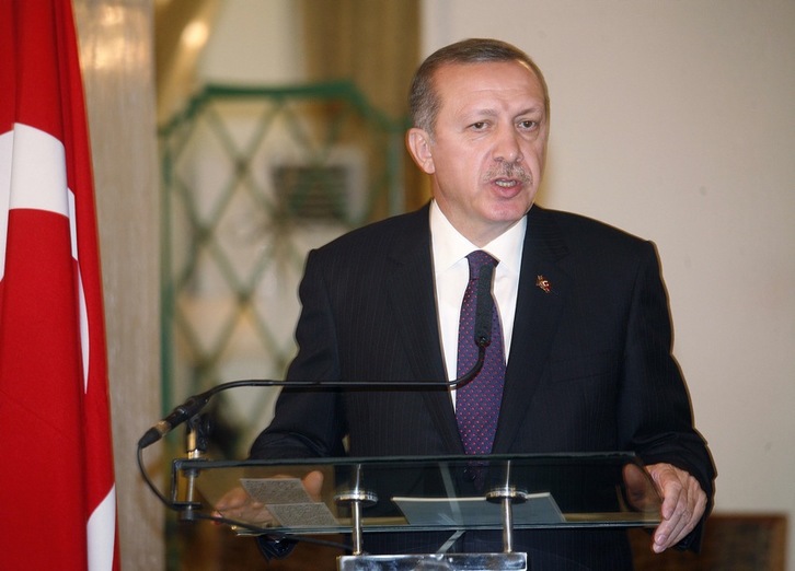 Recep Tayipp Erdogan, en la comparecencia que ofreció ayer en Dakar. (Mamadou Toure BEHAN/AFP) 