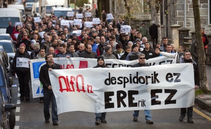 Manifestación de trabajadores del Grupo Alfa. (Juan Carlos RUIZ/ARGAZKI PRESS)