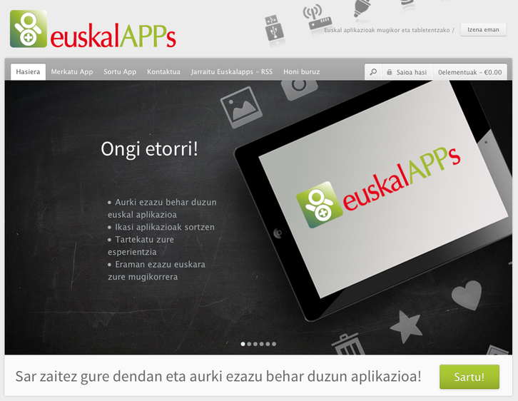 Euskalapps.net webgunearen azala. (NAIZ.INFO)