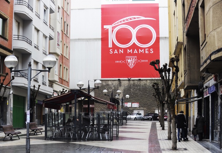 Imagen del logo del centenario de San Mamés. (ARGAZKI PRESS)