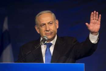 Netanyahu, durante su primer discurso tras conocerse los resultados. (Menahem KAHANA/AFP)
