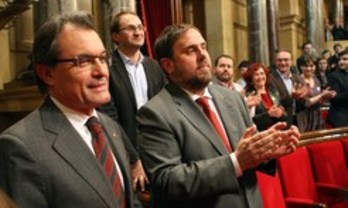 Artur Mas, durante su intervención ante el Parlament. (Quique GARCÍA/AFP)