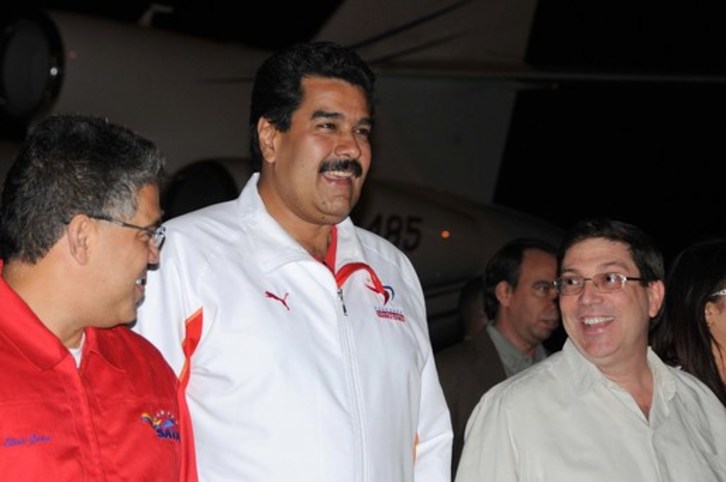 De izquierda a derecha, Jaua, Maduro y Rodríguez. (Omara GARCÍA MEDEROS/AFP)