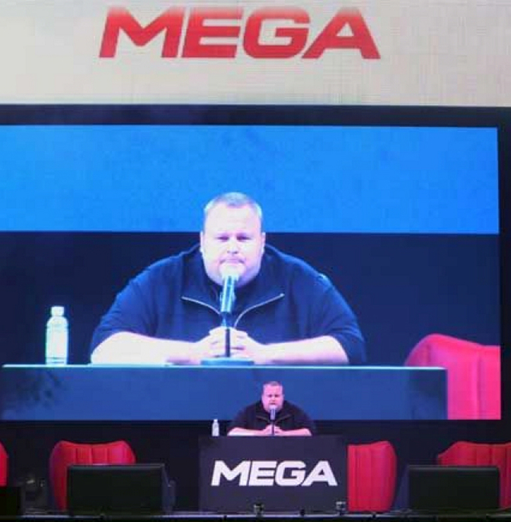 Kim Dotcom durante la presentación de Mega. (NAIZ.INFO)