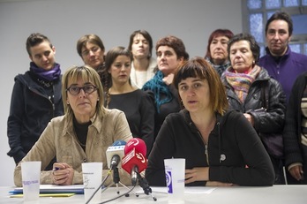 Comparecencia en Donostia de representantes del movimiento feminista de Euskal Herria. (Gorka RUBIO/ARGAZKI PRESS)