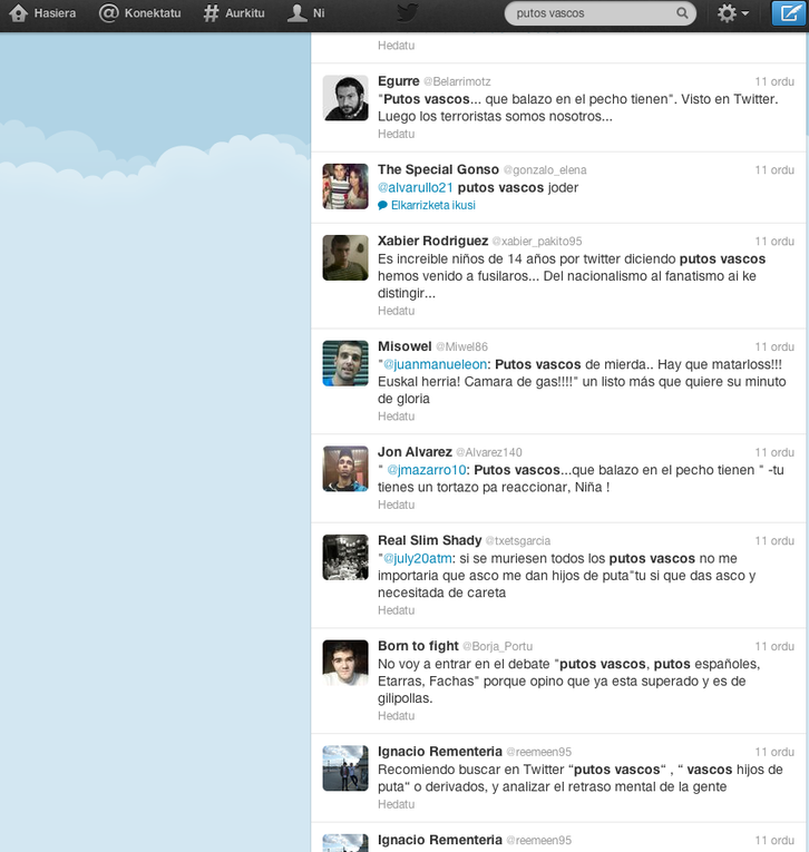 Los comentarios insultantes y amenazantes que coparon Twitter tuvieron una réplica más sensata. (NAIZ.INFO)