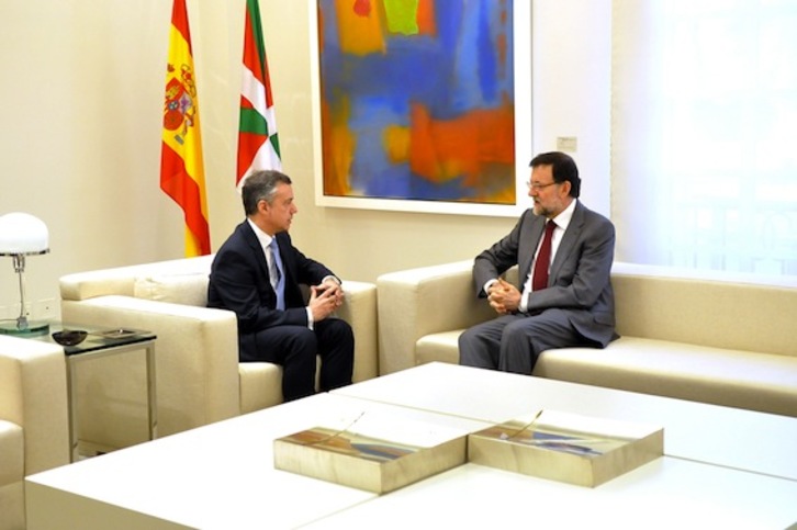 El lehendakari, Iñigo Urkullu, y Mariano Rajoy, en un encuentro anterior. (WEB DE LA MONCLOA)