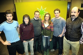 Independentistak sareko kideak, Aberri Egunaren aurkezpenean. (ARGAZKI PRESS)