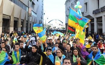 Manifestación de la comunidad amazigh de Marruecos en Rabat, el pasado 3 de febrero. (Fadel SENNA/AFP)