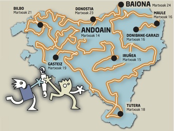 Korrikako ibilbidearen mapa. (NAIZ.INFO)