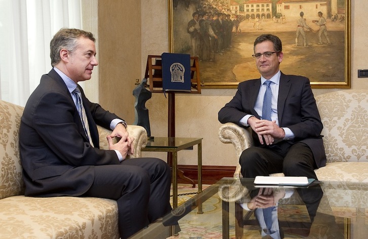 Urkullu y Basagoiti, durante su reunión en Lehendakaritza. (Raul BOGAJO/ARGAZKI PRESS)