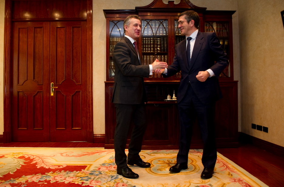 Imagen de la reunión que han mantenido López y Urkullu en Ajuria Enea. (Raul BOGAJO/ARGAZKI PRESS) Imagen de la reunión que han mantenido López y Urkullu en Ajuria Enea. (Raul BOGAJO/ARGAZKI PRESS)