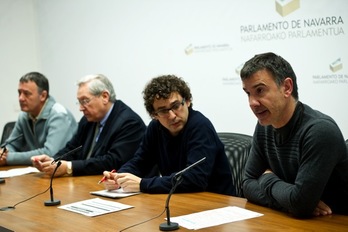 De izquierda a derecha, Leuza, Zabaleta, Mauleon y Barea. (Iñigo URIZ/ARGAZKI PRESS)