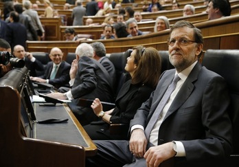 Mariano Rajoy, antes de su intervención en el Congreso. (César MANSO/AFP)
