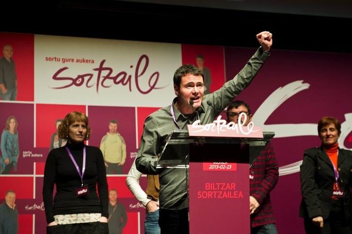 Hasier Arraiz ha sido ratificado como primer presidente de Sortu. (Idoia ZABALETA/ARGAZKI PRESS)