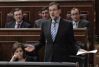 Mariano Rajoy, ayer en el Congreso. (Marta JARA)