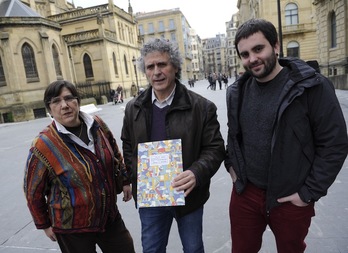 Edurne Brouard, Iñaki Murua eta Beñat Vidal, Donostian egindako aurkezpenean. (ARGAZKI PRESS)