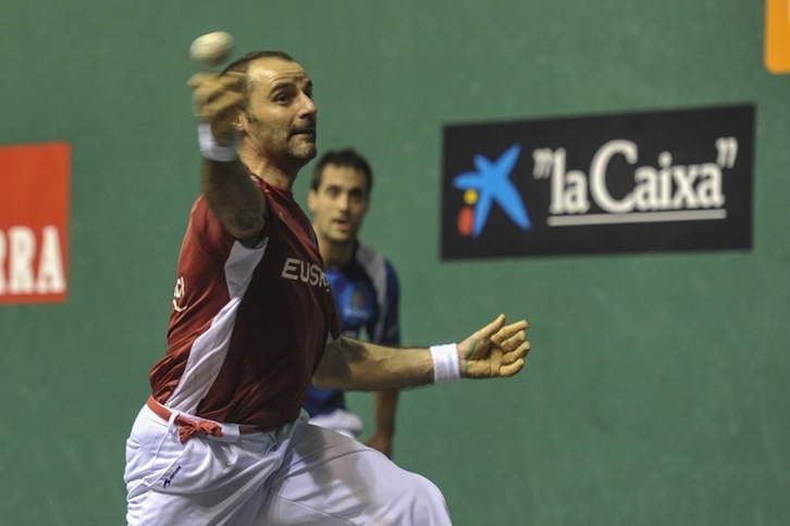 Xala, en un momento del partido. (Lander F. ARROYABE/ARGAZKI PRESS)