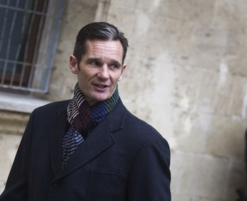 El yerno del rey español, Iñaki Urdangarín, tras su comparecencia del 23 de febrero. (Jaime REINA/AFP PHOTO)