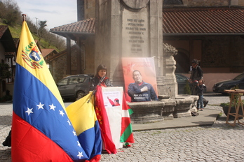 Ugarteburu durante el acto de homenaje a Chávez. (NAIZ)