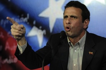 Henrique Capriles, durante su intervención ante la prensa. (Leo RAMIREZ/AFP)